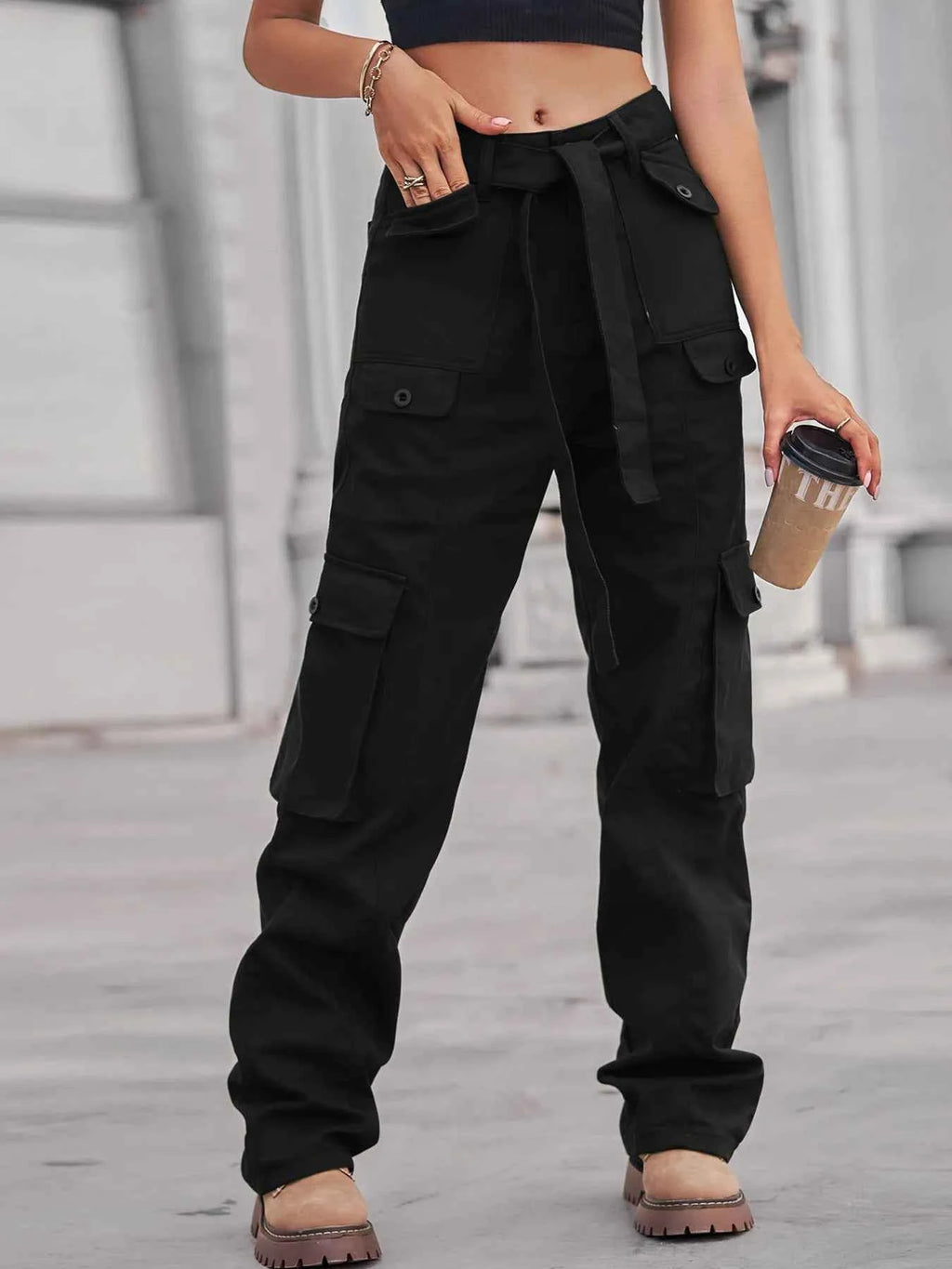 High-Waisted Multi-Pocket Cargo Jeans ba837f164fe54d47901c23e2ba615d5e-Max-Origin