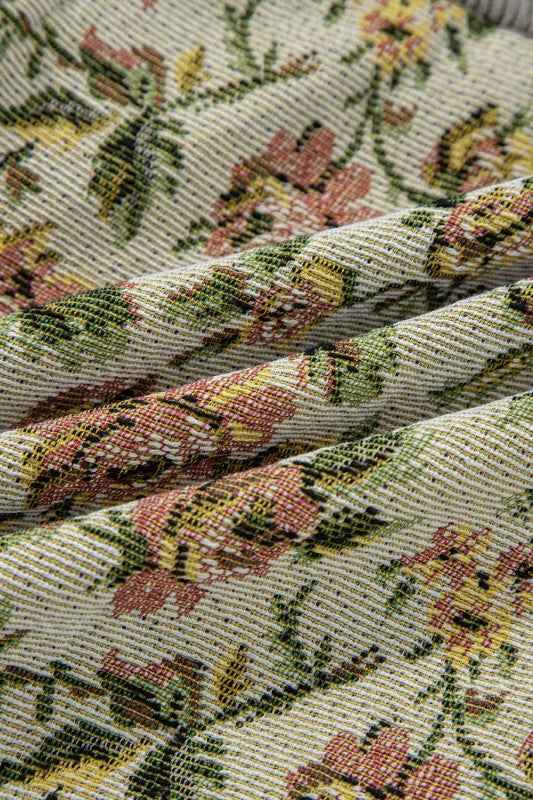 Floral Patchwork Ribbed Corduroy Shirt Jacket ba842783-a0ca-47f1-9784-a77e0eb14b04