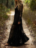 Lace Long Sleeve Maxi Dress