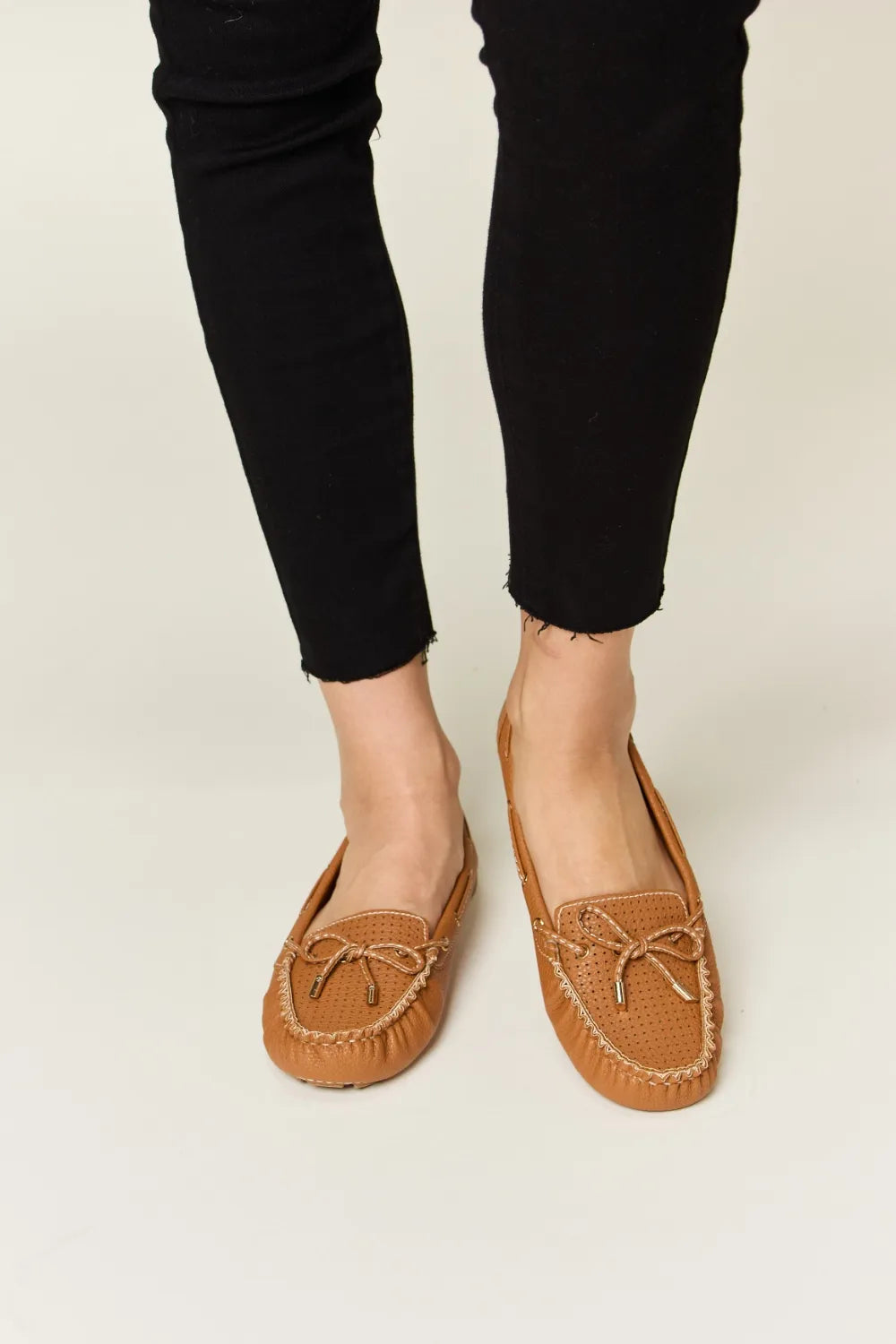 Forever Link Bow Decor Flat Loafers TAN ba8f75a4-56e8-4d9c-a9fe-880866f9fa28-Max