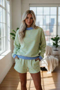 Stripe Colorblock Pullover & Pull-On Shorts Set Yellow Stripe XL ba9cf5f9-c2c5-415a-9282-1d3384b26307