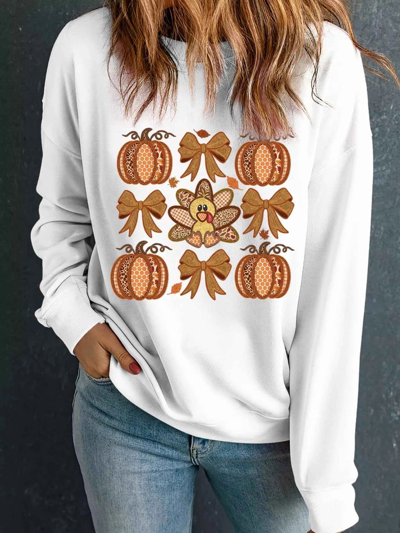 Halloween Pumpkin Bow Graphic Drop Shoulder Sweatshirt baa4d8ea29024103952880fd5144ad3b-Max-Origin