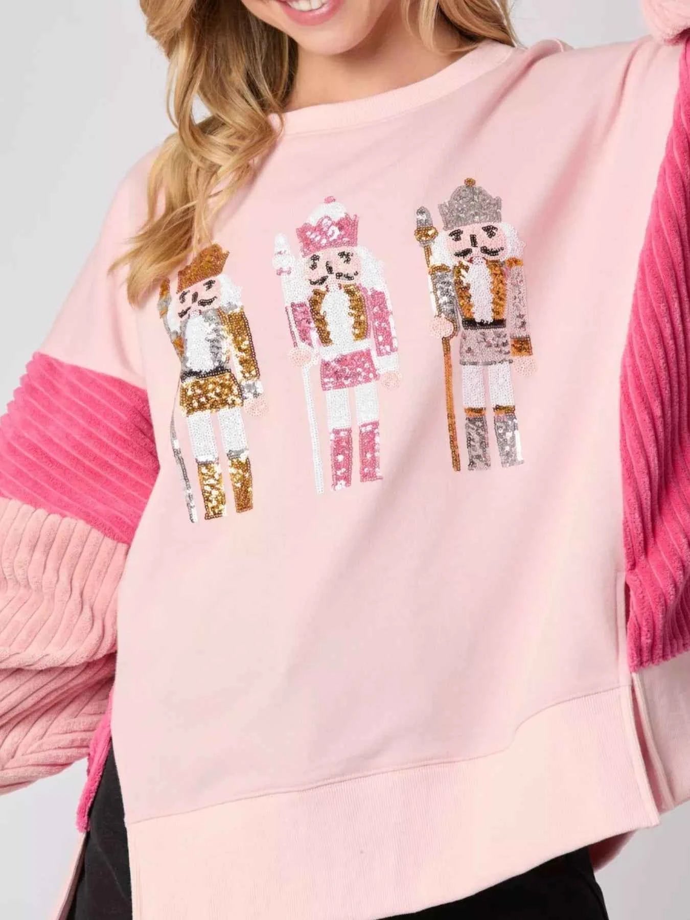 Nutcracker Long Sleeve Sweatshirt with Side Slit bab6ac7f-55cb-4df2-910f-7bc2369b7385-Max-Origin