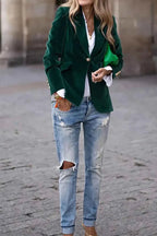 One Button Lapel Collar Long Sleeve Blazer bac86f3c-9ed4-4340-b63b-5f1b4bfbafe6-Max