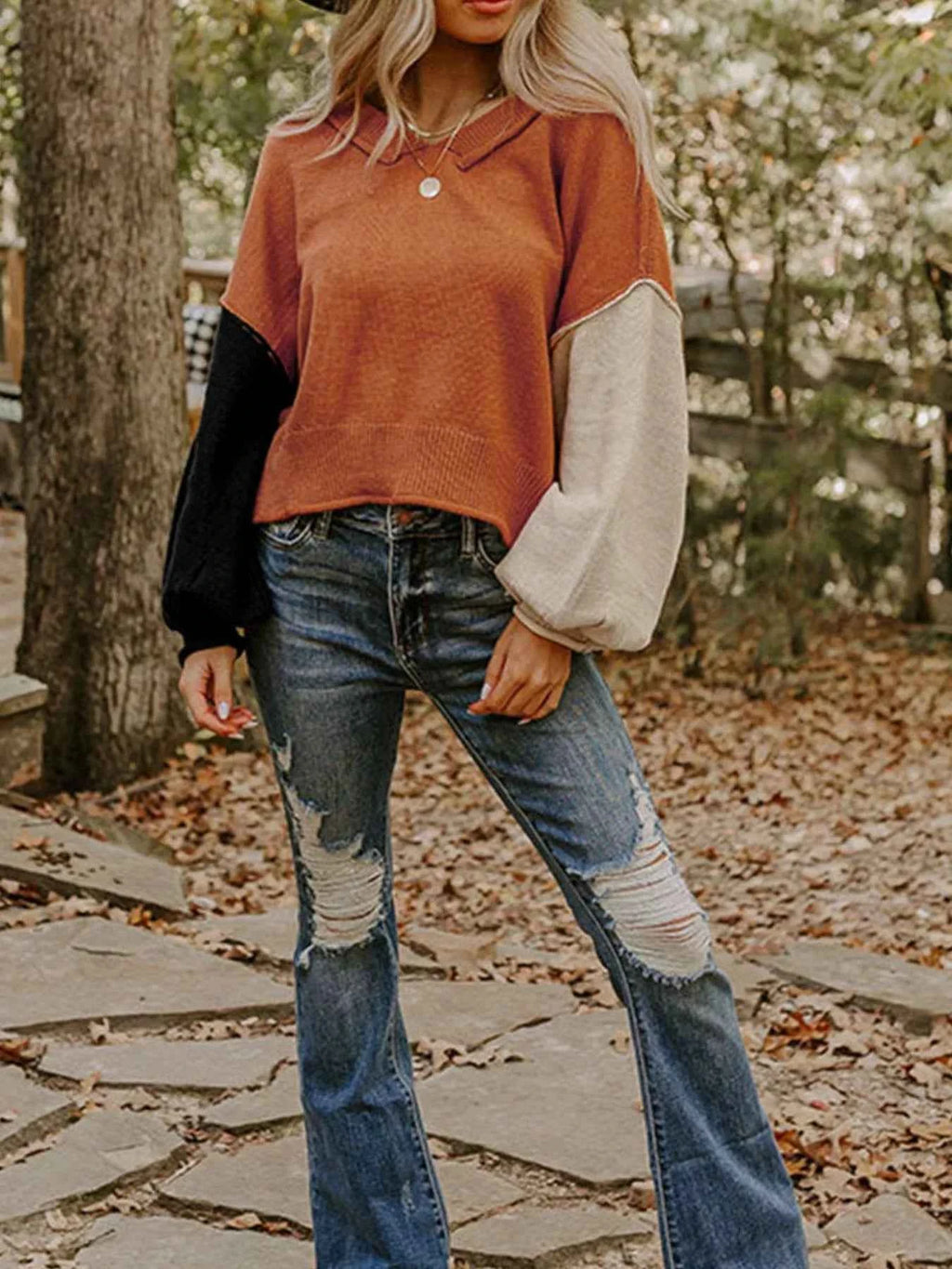 Ribbed Hem Long Sleeve Sweater bad6df8f-f314-4cb6-9005-335b5ef087ee-Max-Origin