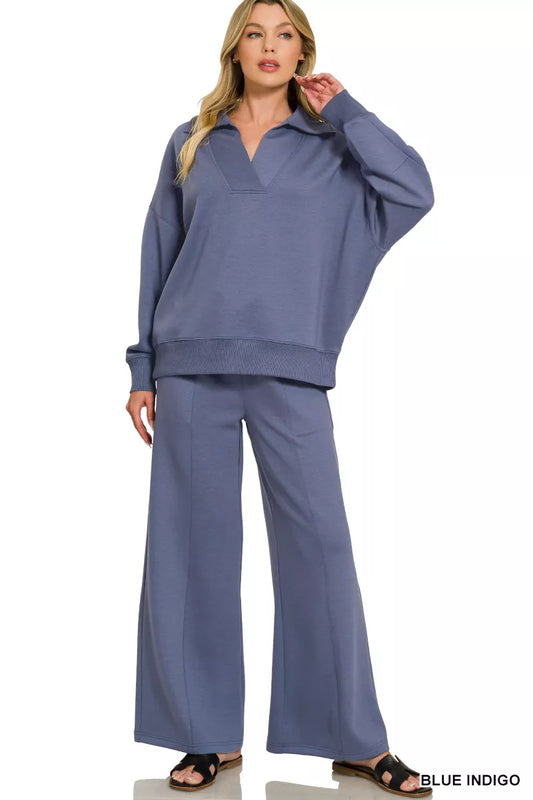 Scuba Collared Pullover & Center Seam Pants Set BLUEINDIGO bada4532-2962-4b2f-a63f-cc10dbe545f4-Max-Origin