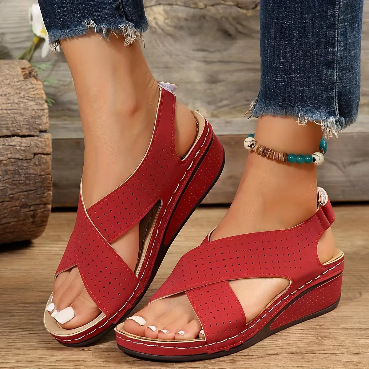 Criss-Cross Comfort Wedge Sandals badb7d0698014e94b5e5a1f755d20479-Max-Origin