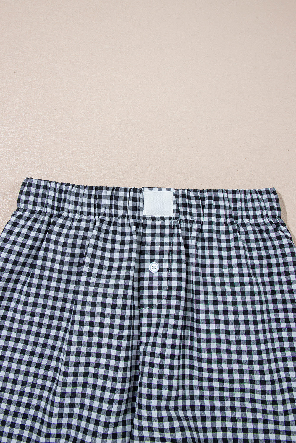 Red Vintage Plaid Print High Waisted Loose Wide Leg Shorts badbecb4a3950429