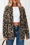 Leopard Open-Front Cardigan Brown bae571af-7db9-435e-83d5-1a37d7a7bedf