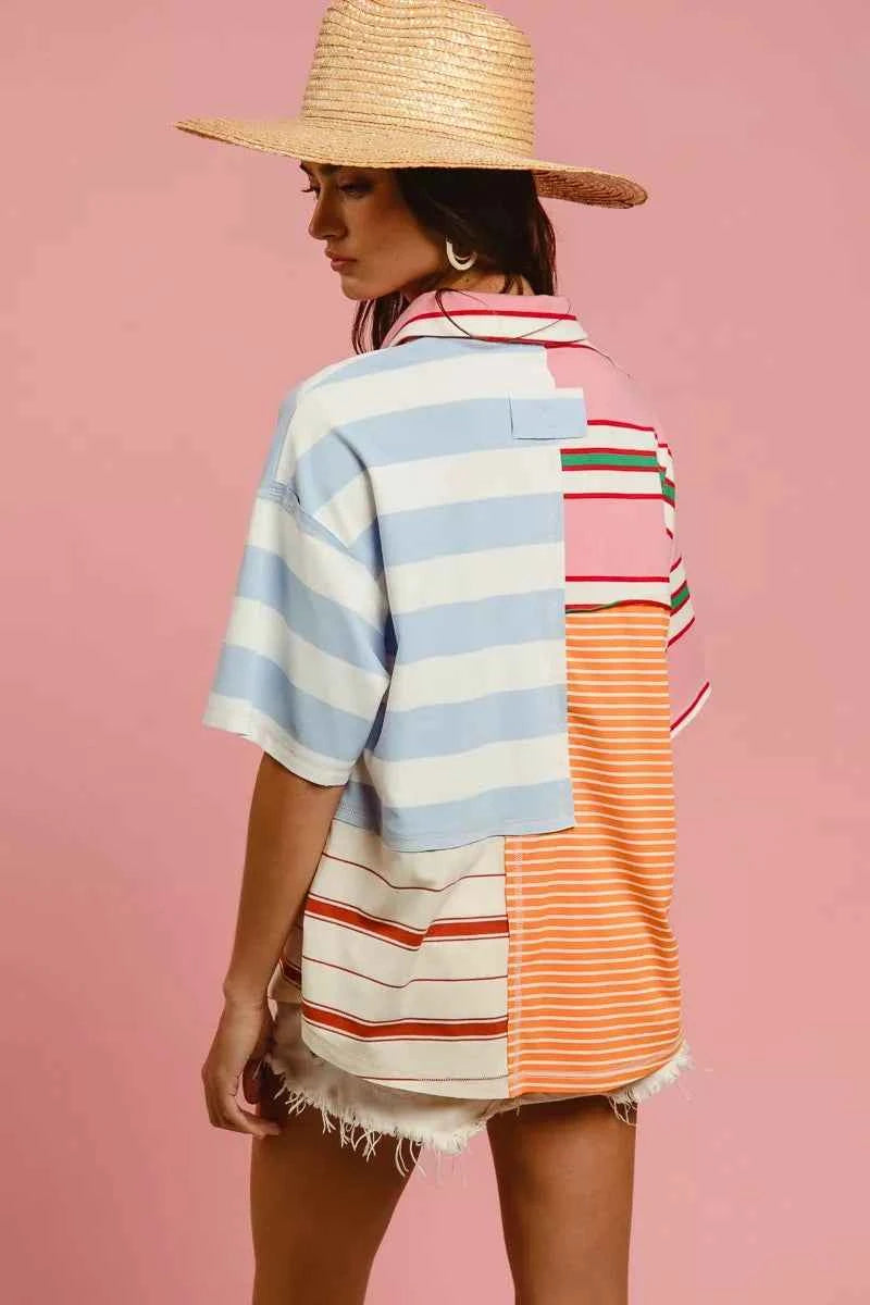 BiBi Mix And Match Stripe Color Block Shirt baf35d1501dd4b74844f510cb78eed96-Max-Origin