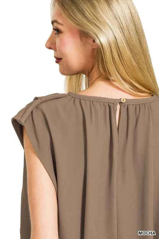 Zenana Woven Drawstring Tie Side Sleeveless Top baf6732aa6064490be5aa58b112eb2d1-Max-Origin