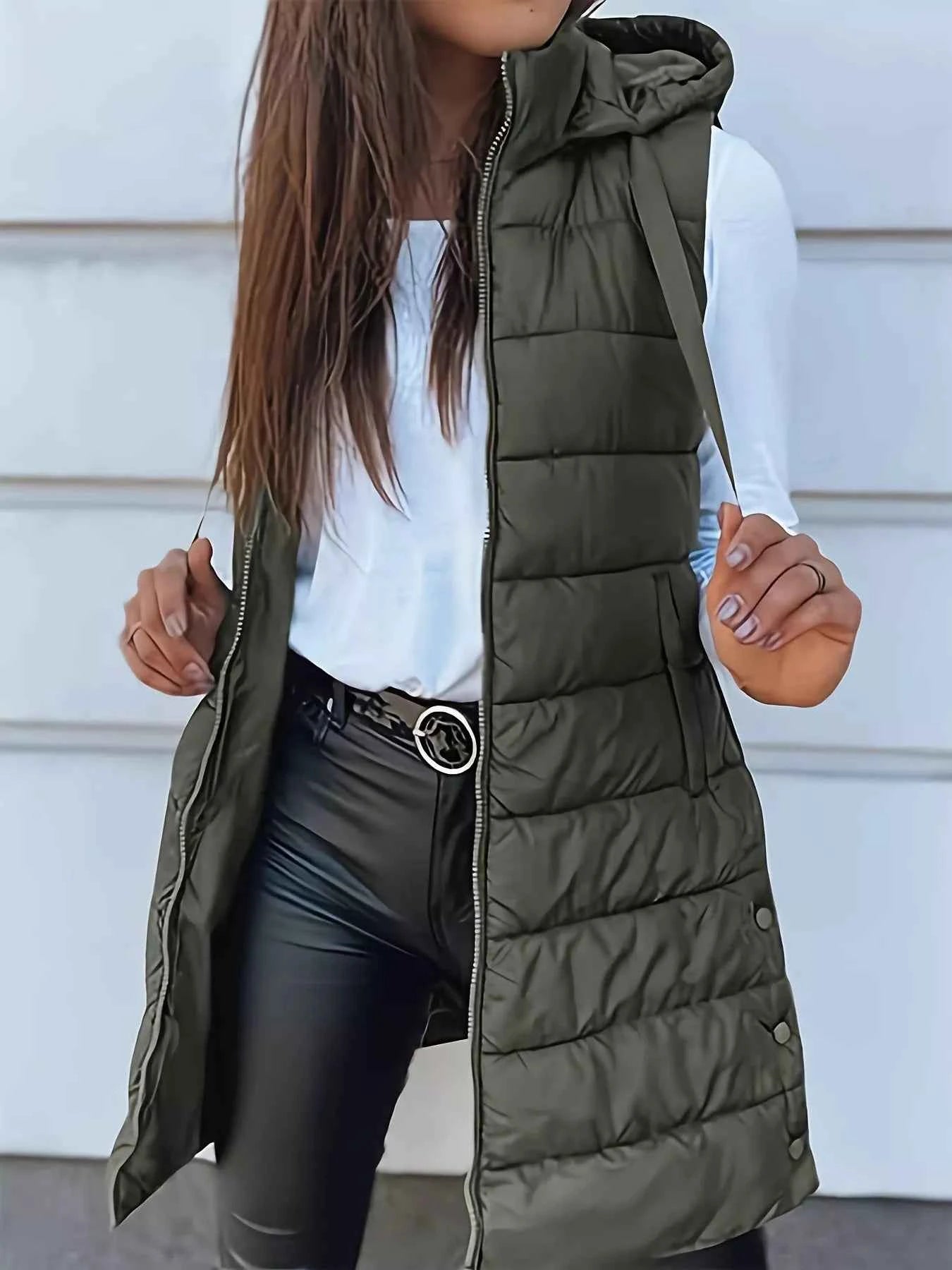 Zip Up Hooded Winter Coat Army Green bb01a61f9f8c4f2e9667c0a9d0a5e6f3-Max-Origin