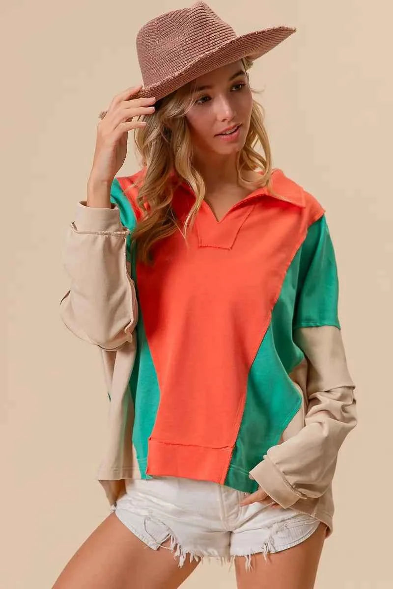 BiBi Colorblock Exposed Seam French Terry Sweatshirt bb1b5aa05d844ef985853d7a91bf745d-Max-Origin
