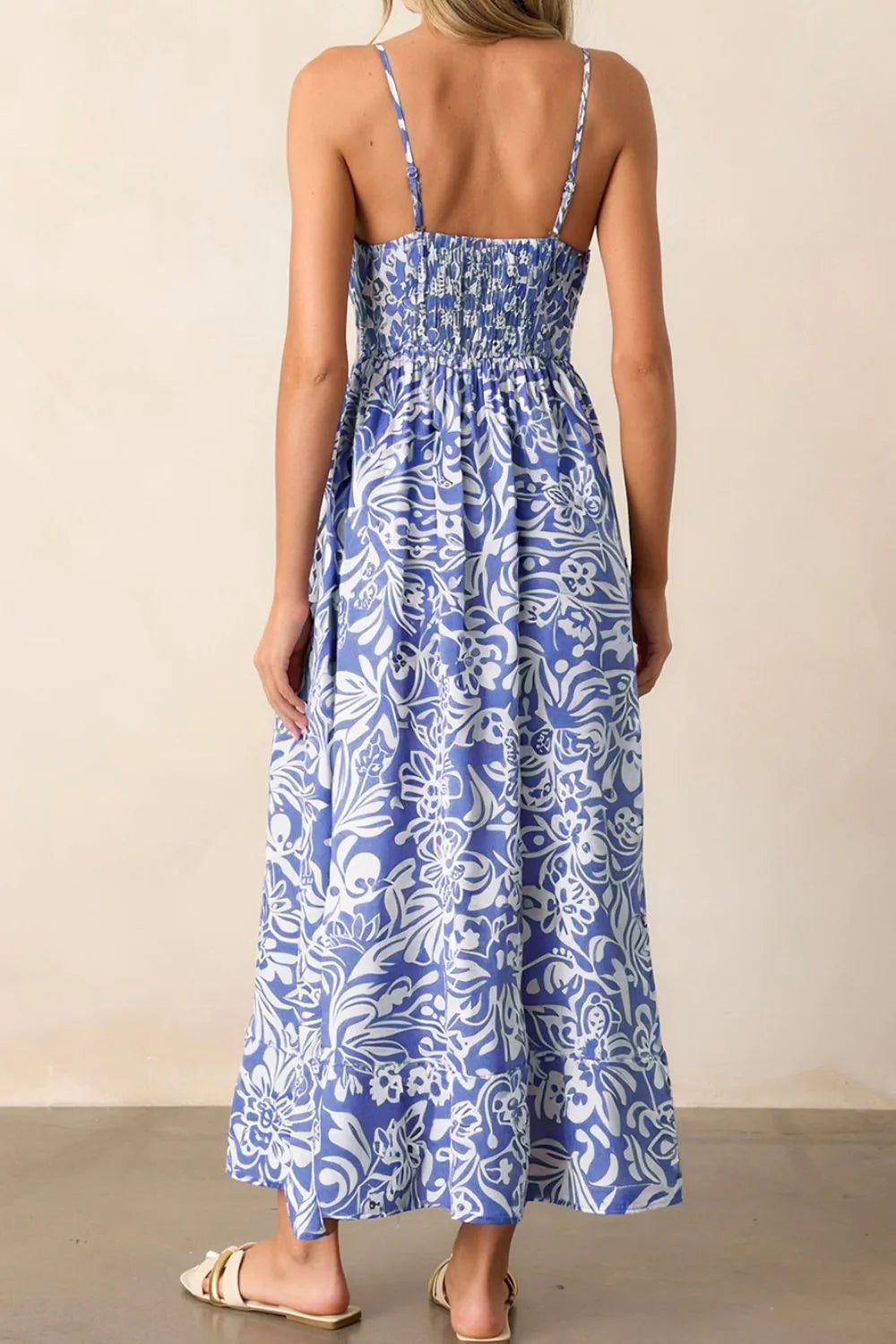 Floral Print Spaghetti Strap High Waist Dress bb1c45c9-853c-41e2-b6ee-fbd7a2e8e24c-Max-Origin