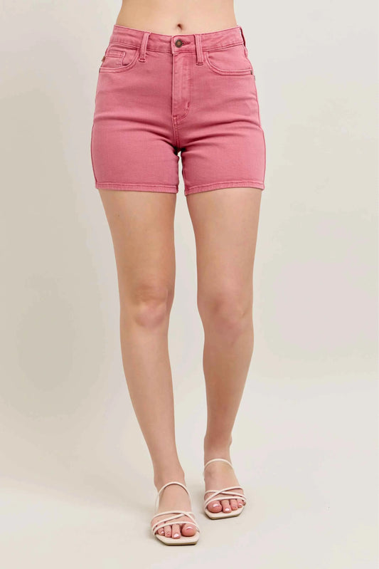 Pink Back Pkt Embroidery Shorts bb321ff9b78e41a19b21f0bd359718de-Max-Origin
