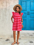 Striped Ruffle Sleeve Casual Summer Dress bb3e08e809594efaacccba23fbc52bb5-Max-Origin