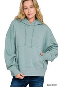 Zenana Oversized Fleece Kangaroo Pocket Hoodie BLUE GREY bb588210a1334b2faa6c32a79df797ed-Max-Origin