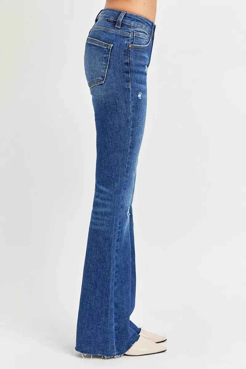 RISEN Full Size Distressed Mid Rise Flare Jeans Plus Size bb626b85874145e0be79be8ee1f51535-Max-Origin