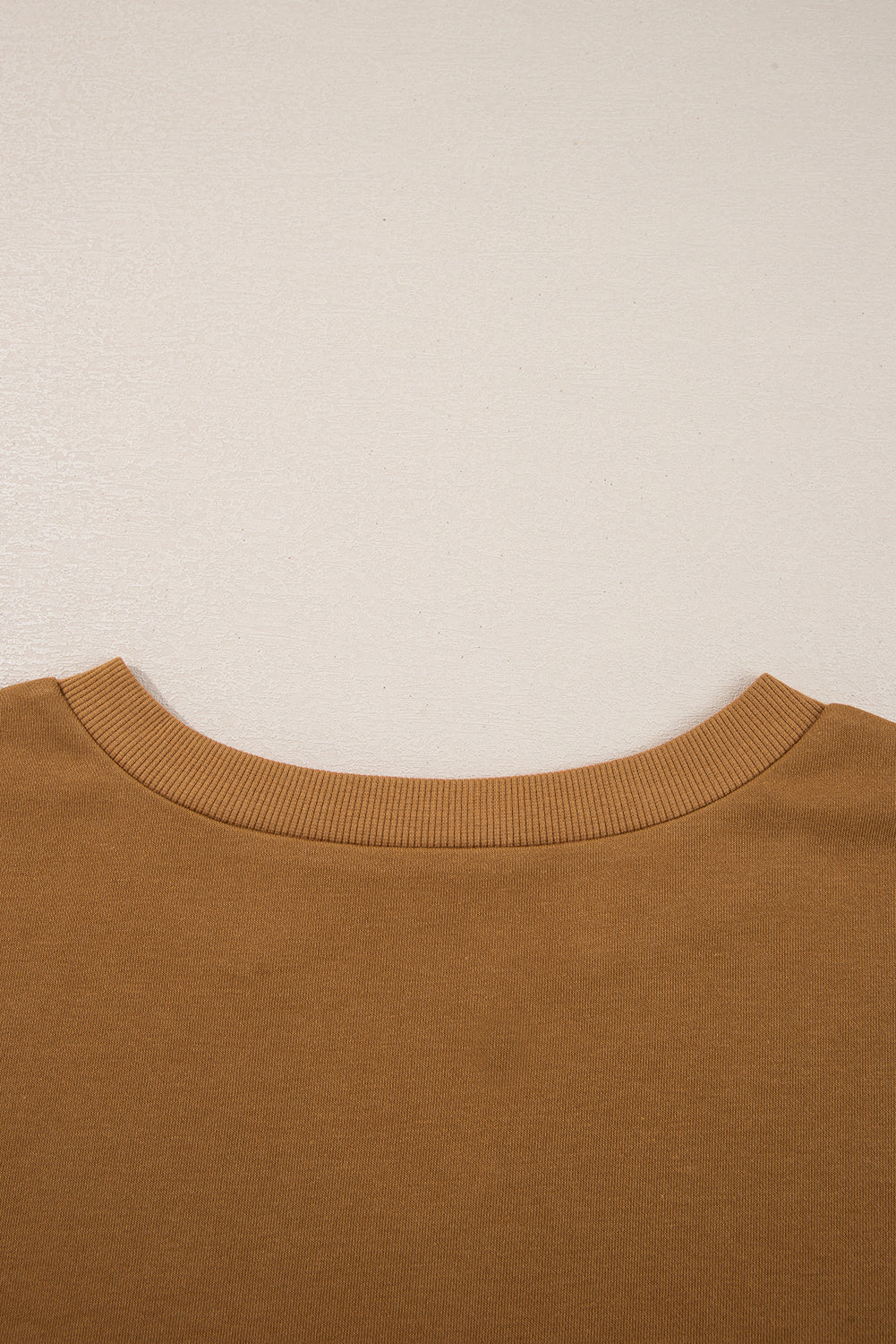 Multicolor Oversized Mixed Textured Split Neck High Low Patchwork Sweatshirt bb6fd51144a0f32c