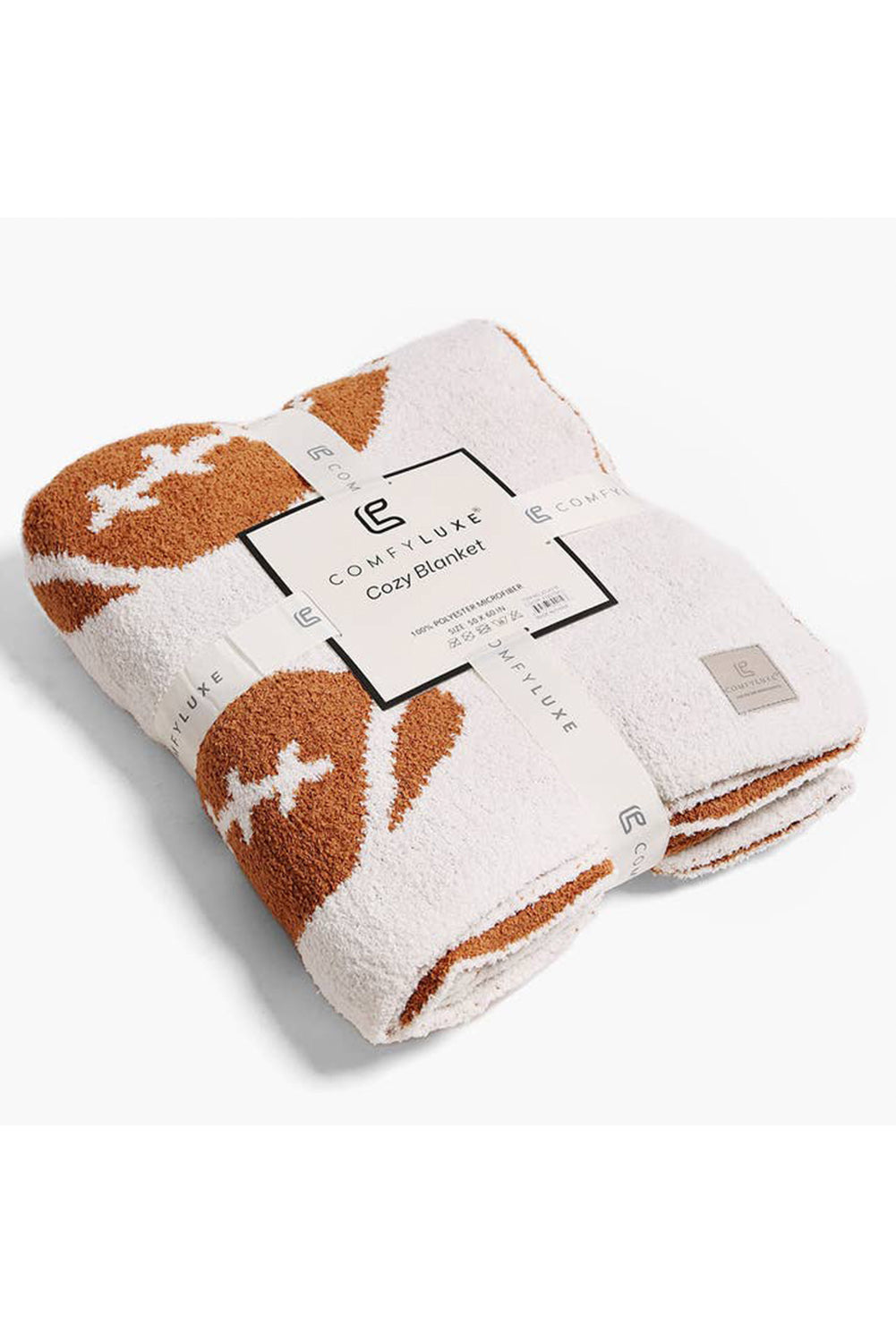 Chestnut Football Pattern Color Block Throw Blanket bb76b73327d476e8