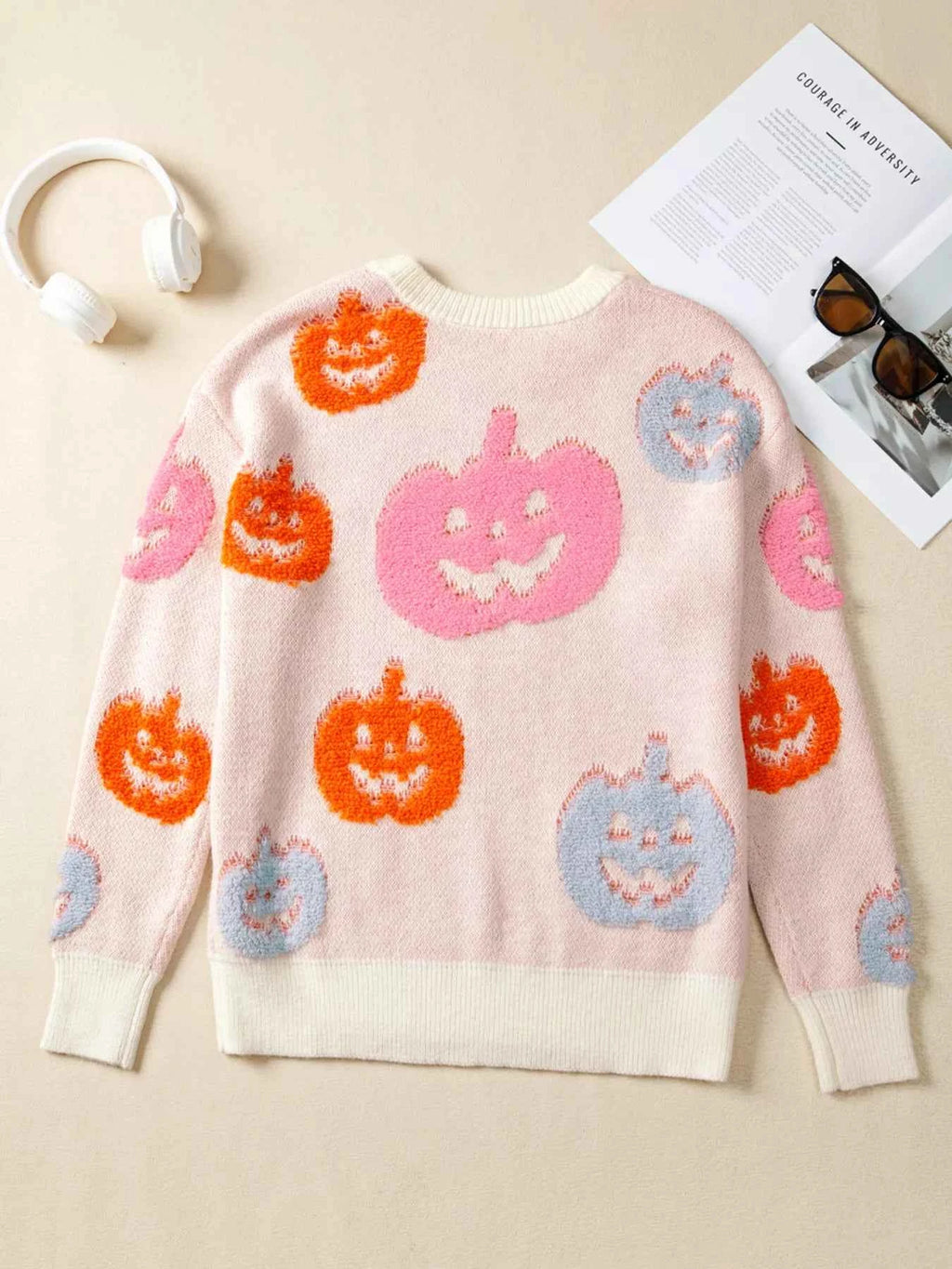 Halloween Cute Pumpkin Pattern Sweater bb7ef19e15364f80b1887525e1b27094-Max-Origin