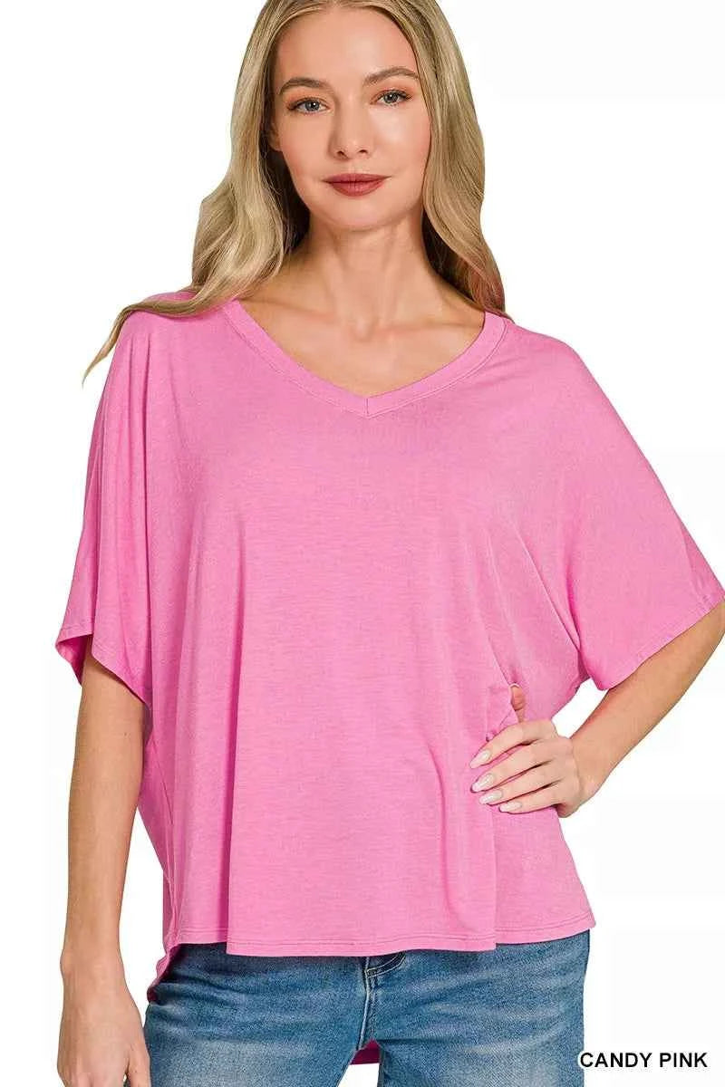 Zenana V-neck Oversized Top & Pants Set bb8670c6e97e417f8645e06da5c20b73-Max-Origin