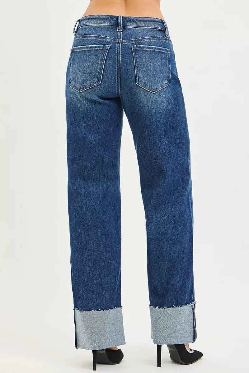 RISEN Mid Rise Wide Straight Jeans With Wide Cuff bb9329221f6d4929b4cd42eb70e4c1f1-Max-Origin