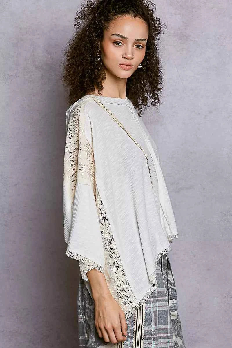 POL Short Sleeve Hoodie Top with Lace Detail bb992e93-b9b2-437e-9ce7-89224a3fd4df-Max-Origin