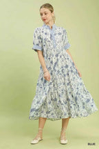 Umgee Floral Tiered Midi Dress with Ruffle Trim BLUE bb9a7aa8-d6a0-4a6c-abf3-3c65e8c548c6-Max-Origin