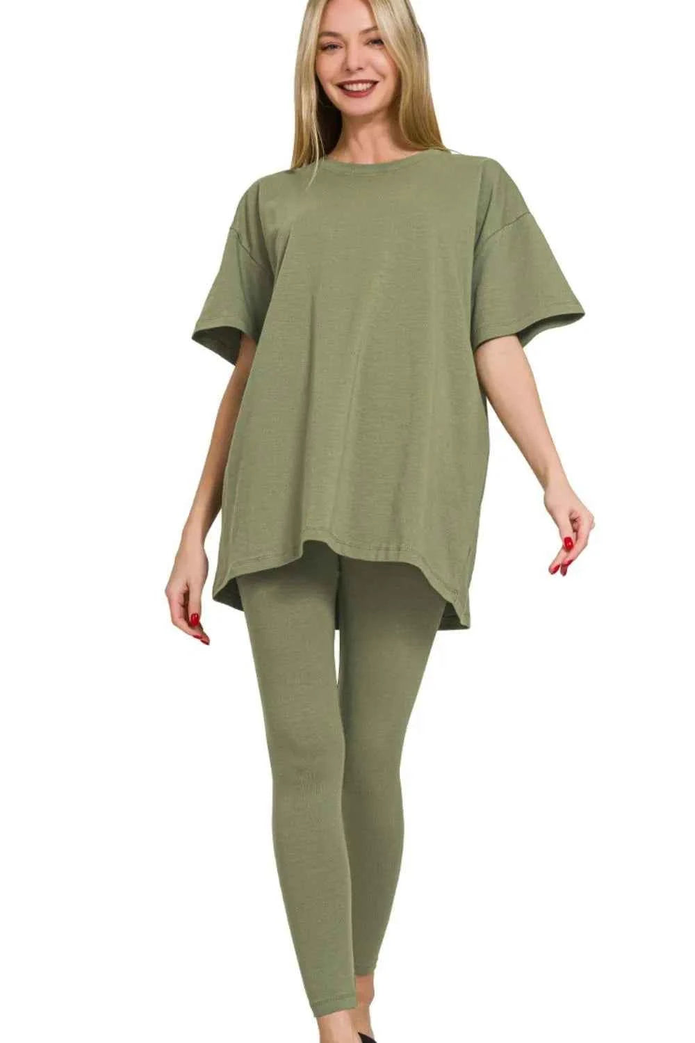 Zenana Cotton Round Neck Top & Legging Set LT OLIVE bba98208-1aaa-4f98-9a14-f12bc60aaa1a-Max-Origin