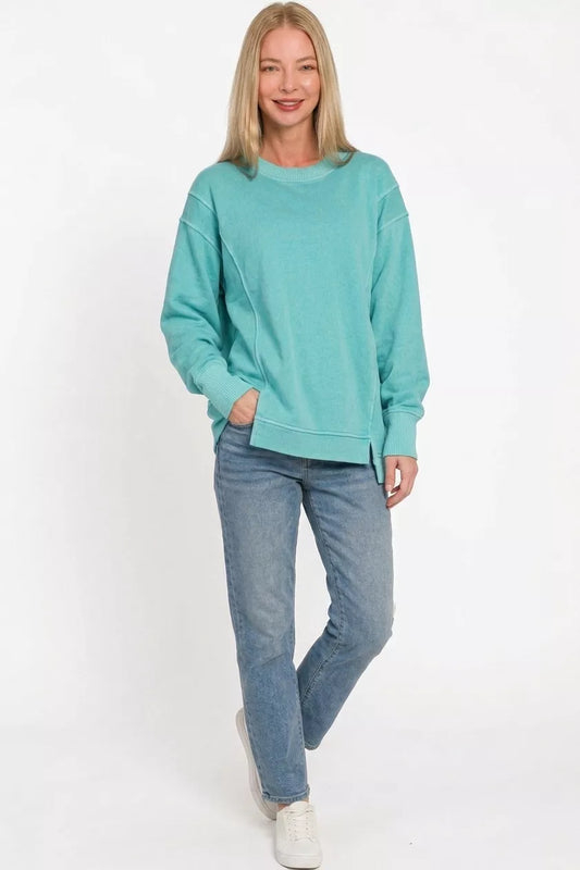 Pigment Dye Exposed-seam Fleece Sweatshirt bbd70ec5-6496-4c30-8d89-1d10f619775f-Max-Origin