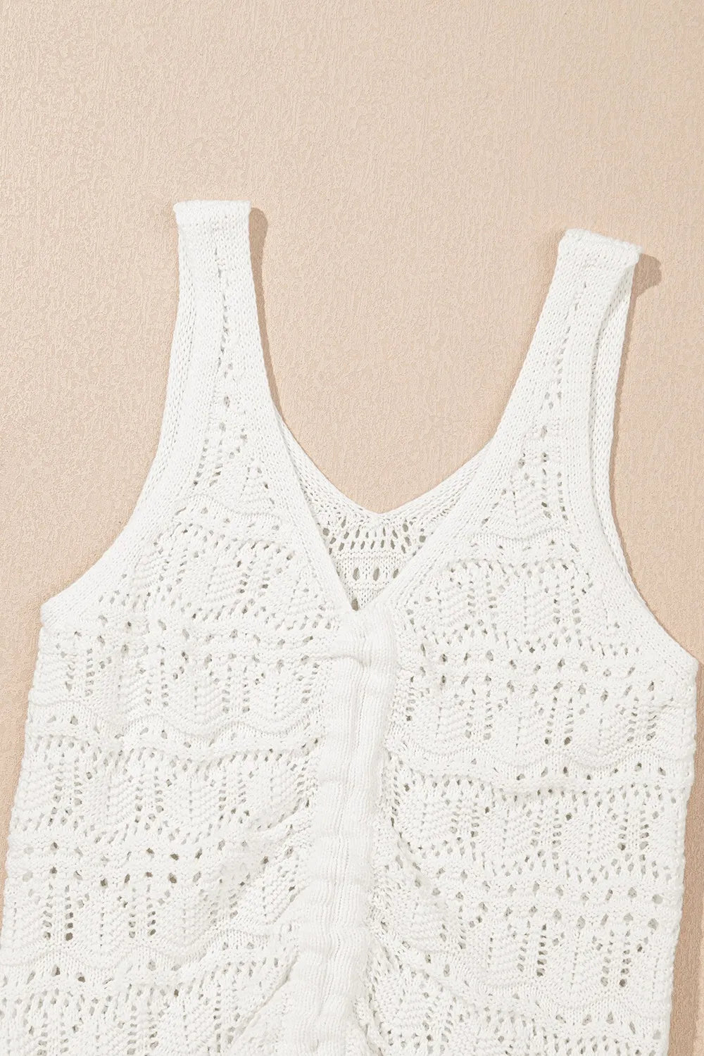 Hollowed Knit V Neck Drawstring Sweater Vest bbdd36af-162b-420f-884d-2e1272ce410d-Max-Origin