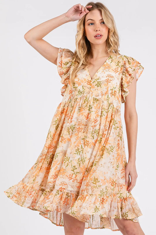 Mittoshop Floral Chiffon Ruffle Short Sleeve Mini Dress ORANGE MULTI bbea08d6b7314a8a8dca799ed37f587f-Max-Origin