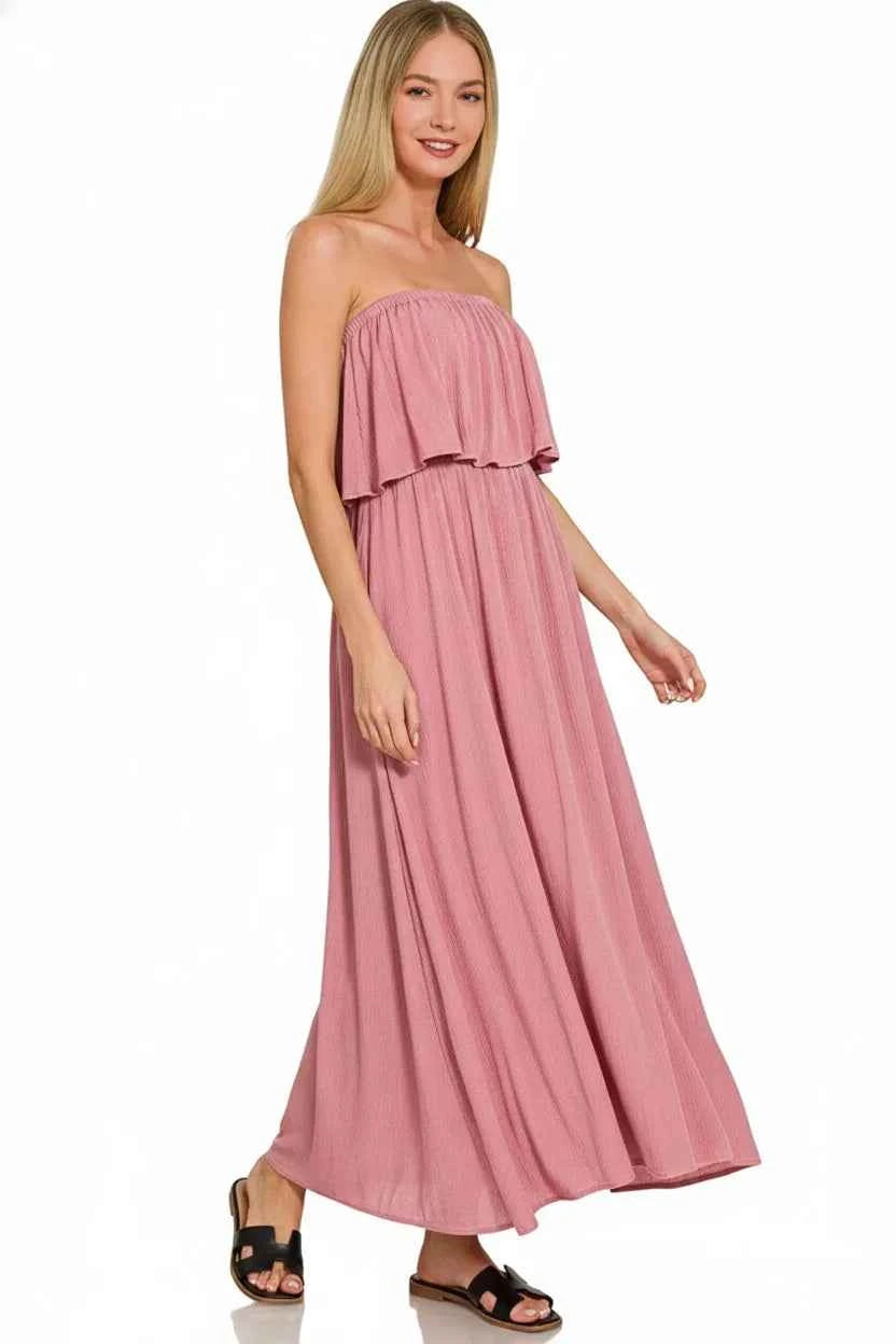 Zenana Woven Crinkle Strapless Maxi Dress bbf82a5b-7adb-4449-8ae6-2580b93fc0ab-Max-Origin
