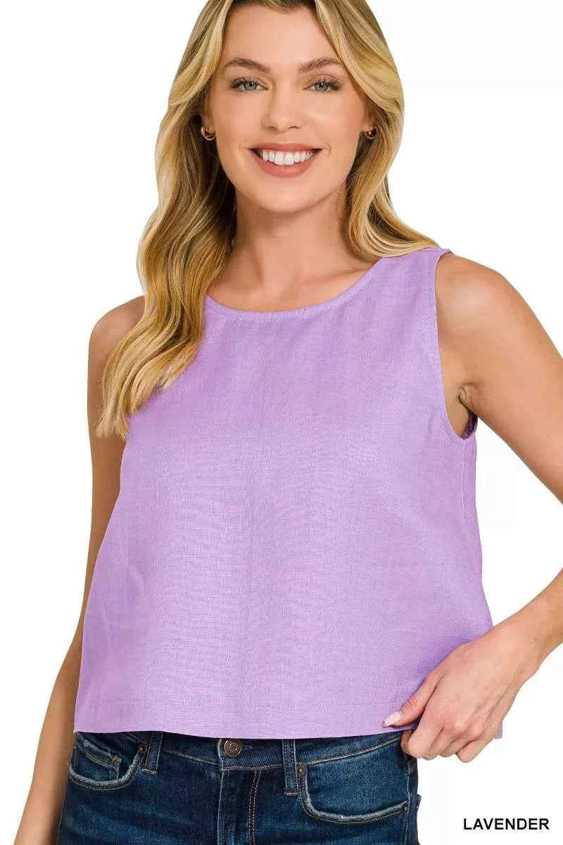 Zenana Linen Cropped Tank Top LAVENDER bbf8de46c7854b3db283063f4027f21a-Max-Origin