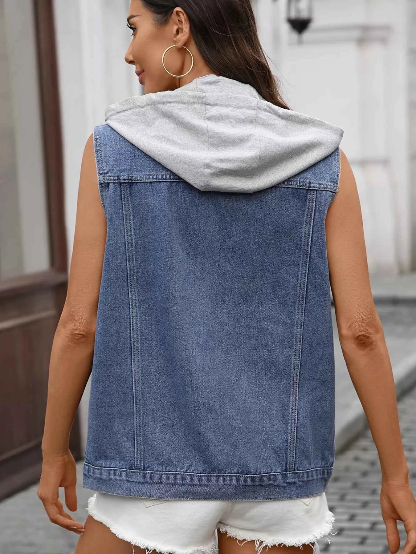 Button Up Removable Hooded Sleeveless Denim Jacket bc2097b4b1f24bceb79bdeabdd650ecf-Max-Origin