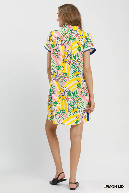Tropical Print Collared Shift Dress bc272e69-3bcc-4397-b6eb-302c89eee39a-Max-Origin