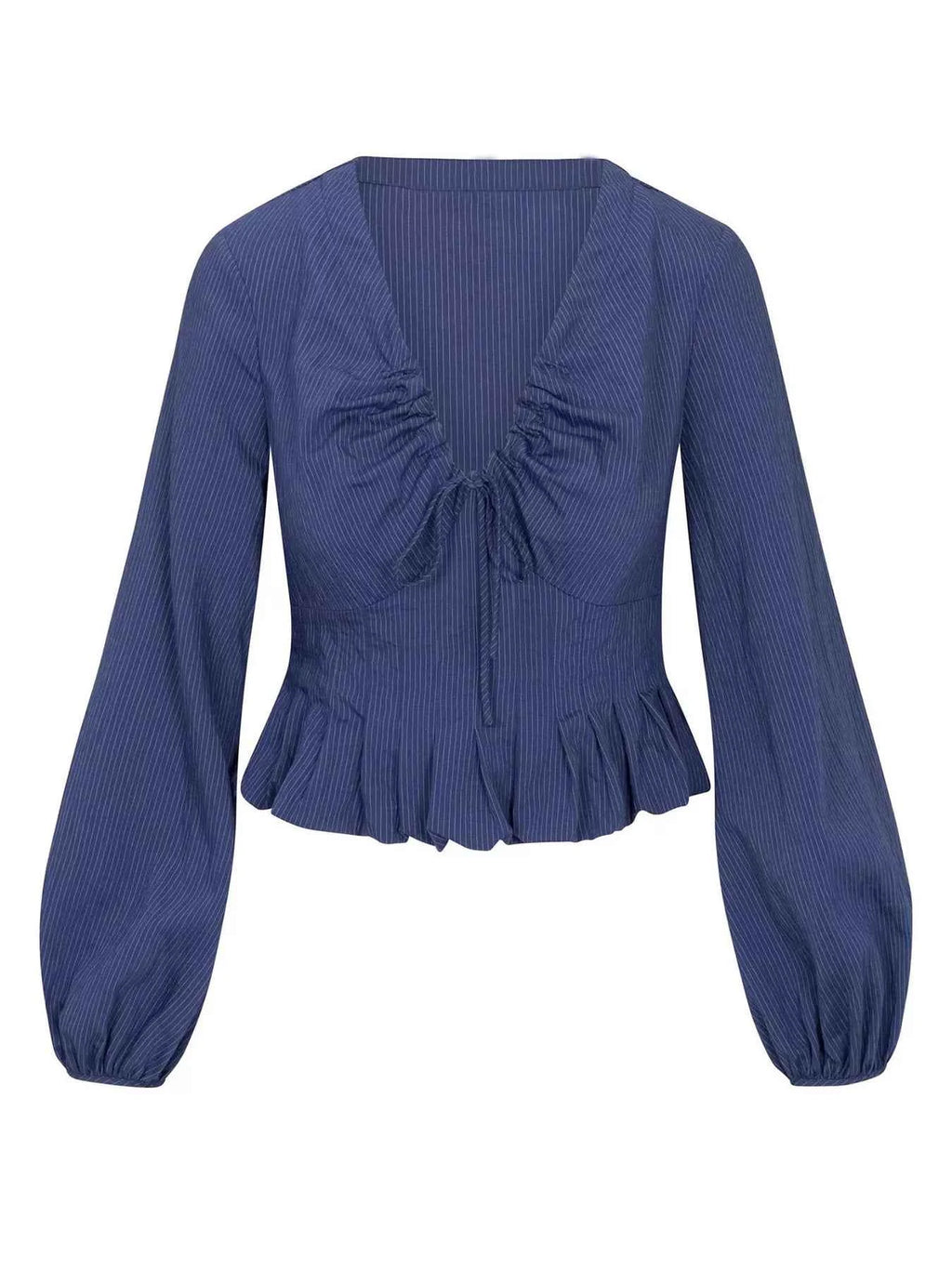 Ruffled Hem Balloon Sleeve Blouse bc2e535723ad4991aa8696ec6e3353cf-Max-Origin