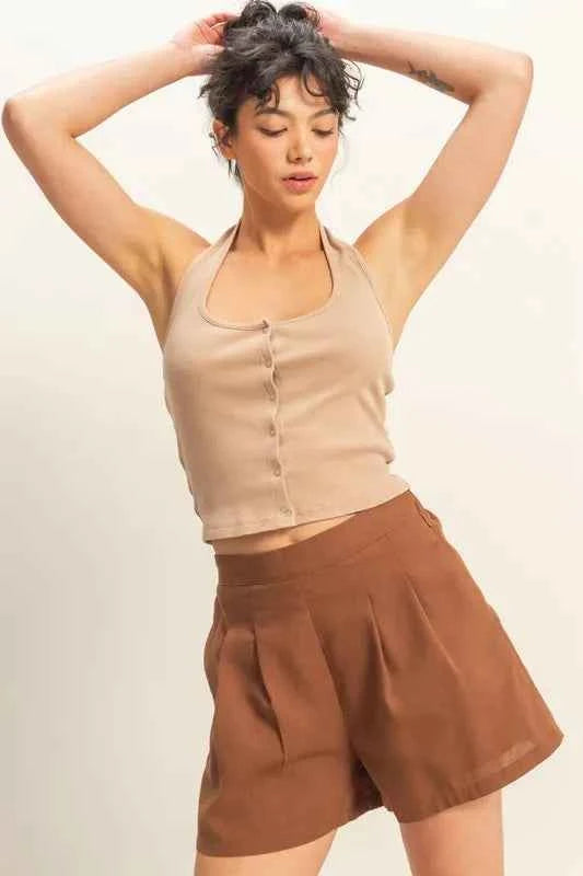 HYFVE Halter Neck Buttoned Washed Top bc2fe01e51df461c87ec9d638c67729a-Max-Origin