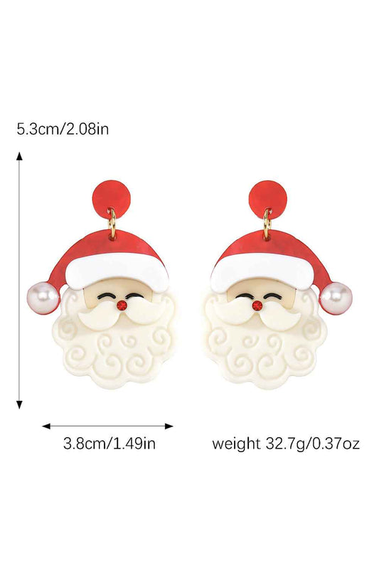 Fiery Red Bright Pearl Decor Cute Santa Christmas Earrings Fiery Red ONE SIZE 100%PMMA bc33d2d5a0450cbe