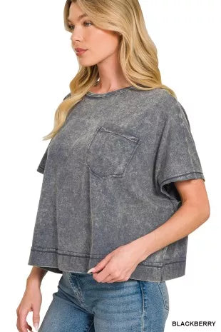 Acid Washed Round Neck Short Sleeve Oversized T-Shirt bc3f6dbfbb504f339343a1dd669a4b23-Max-Origin