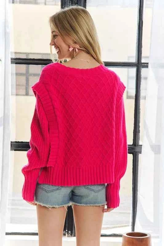 ADORA Ruffle Detail Adorable Sweater bc55549d71e840e1a964337bb4b9437a-Max-Origin
