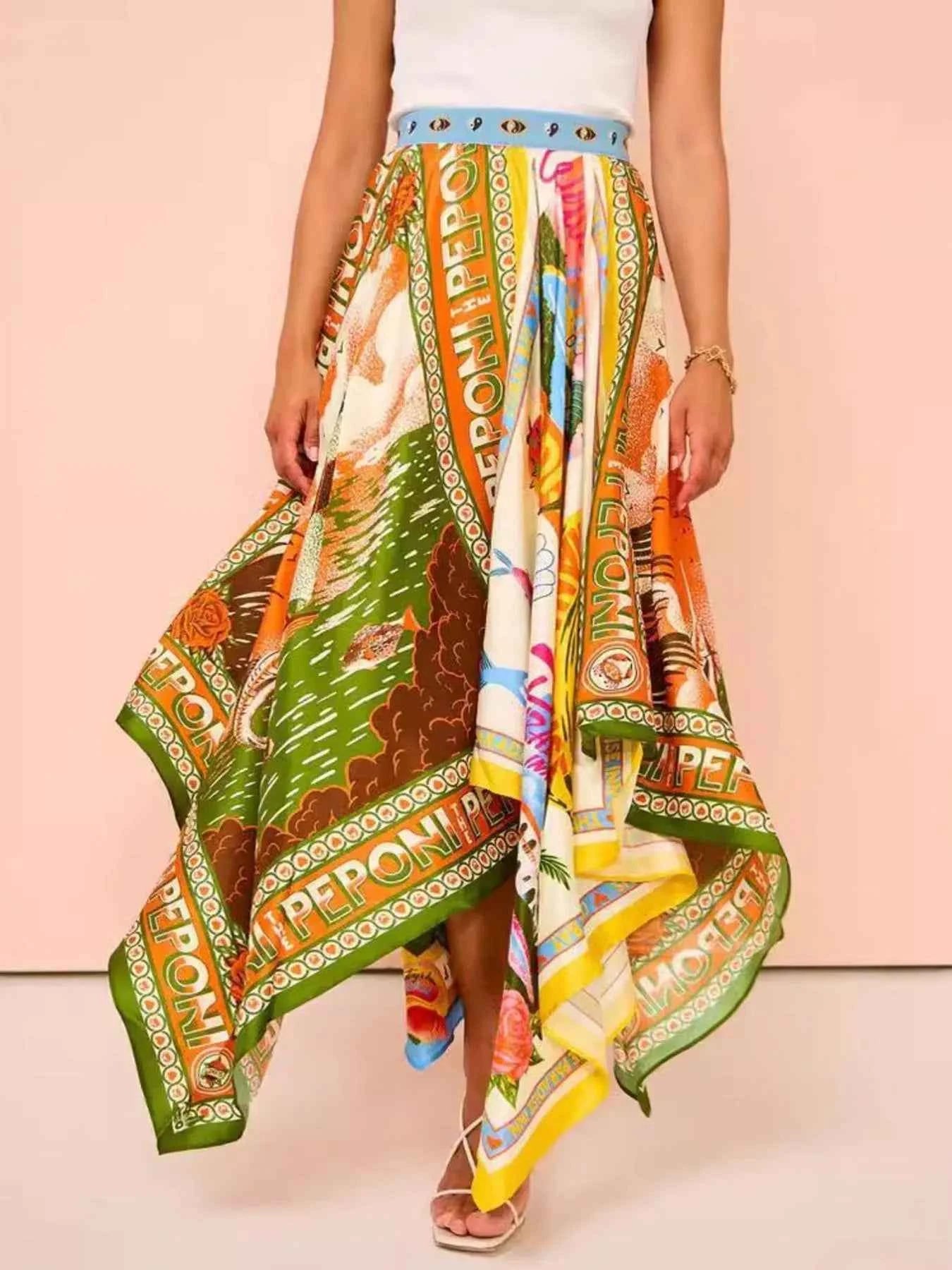 Printed Asymmetrical Hem Maxi Skirt Multicolor bc76b981-a645-4189-926f-0be0edae5552-Max-Origin