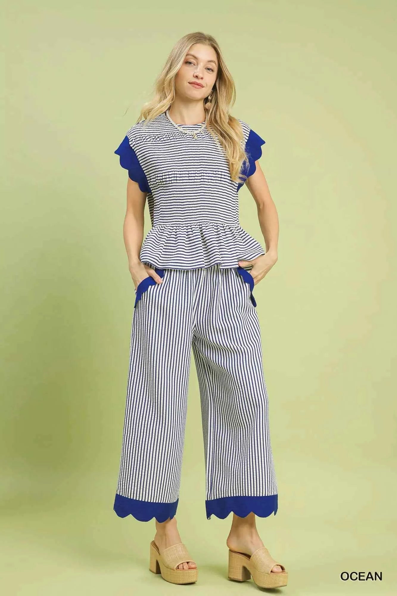 Umgee Stripe Scallop Hem Wide Leg Pants bc84475a-e481-4512-b813-de117277c575-Max-Origin