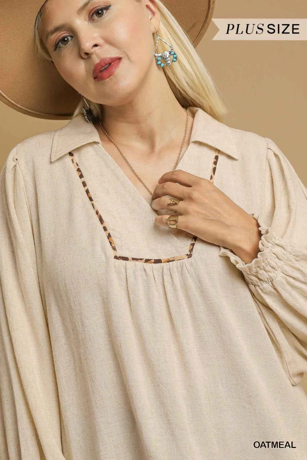 Umgee Full Size Linen Scallop Hem Blouse with Contrast Trim Plus Size bc9e37a9-20a8-4a0d-afbf-1bfe9e8228e4-Max-Origin