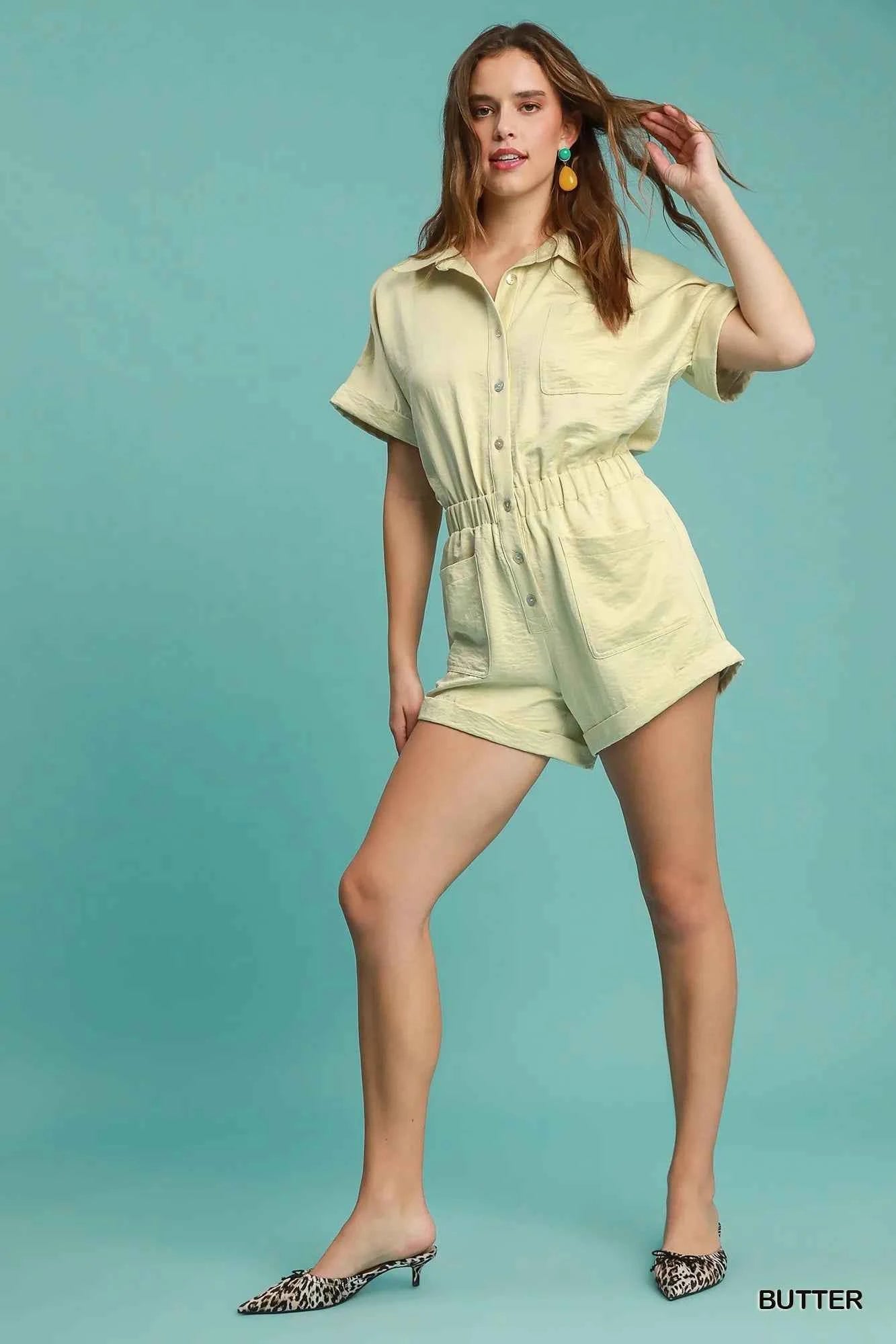 Umgee Button Down Charmeuse Romper bc9e4c18-3e64-40c7-b474-1ef80f009c4d-Max-Origin