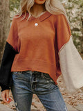 Ribbed Hem Long Sleeve Sweater Caramel bca0142e-88e1-4393-9c2c-2969eb44ab0c-Max-Origin