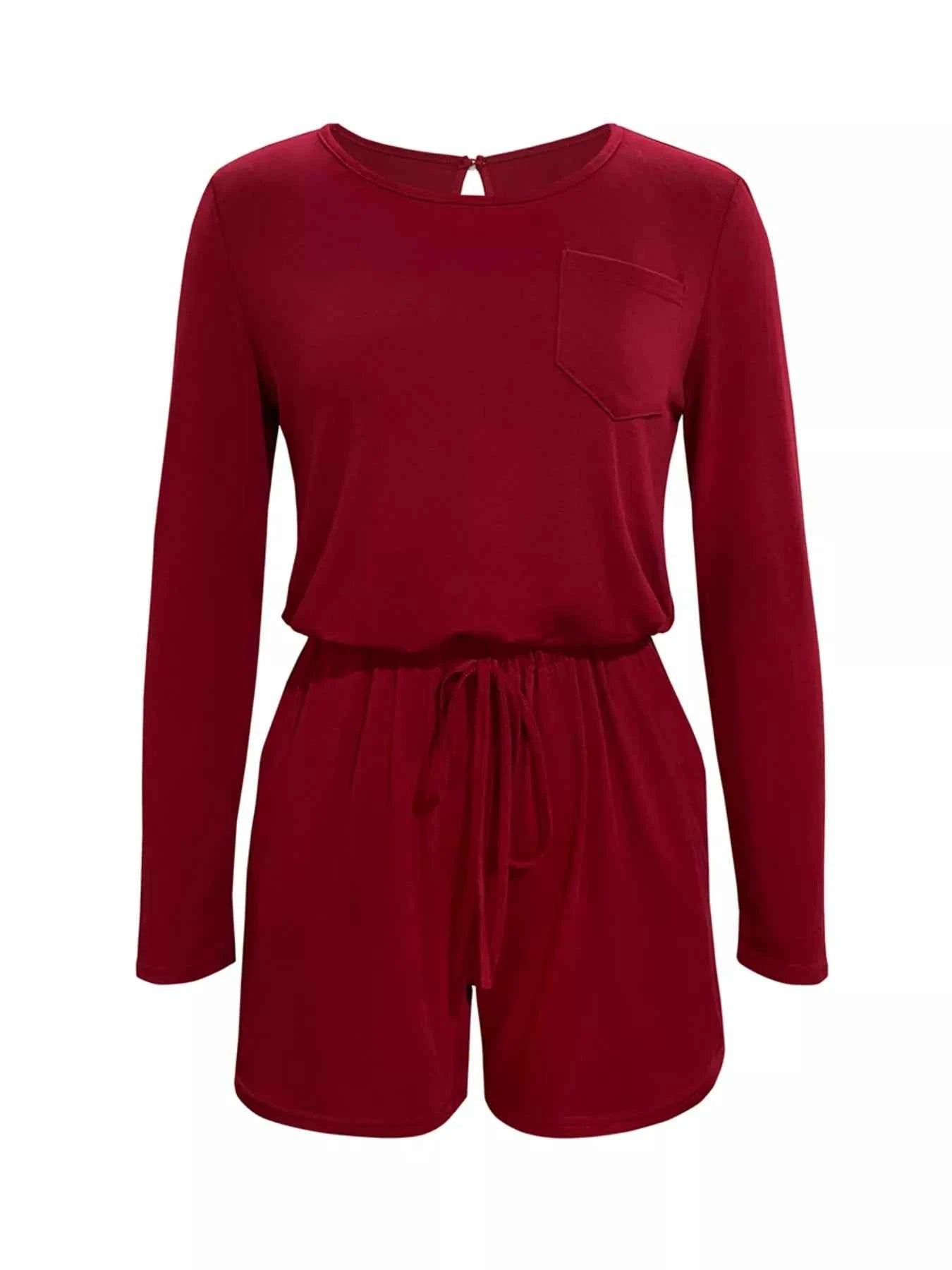 Long Sleeve Drawstring Romper bcad3518-50e6-4d38-a6ce-05cda3c6dc91-Max-Origin