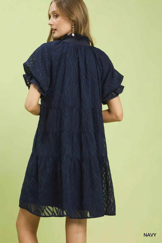Textured Tiered Ruffle Collar Mini Dress bcb1b4ff-ee25-4fa8-abed-50a3d065dc58-Max-Origin