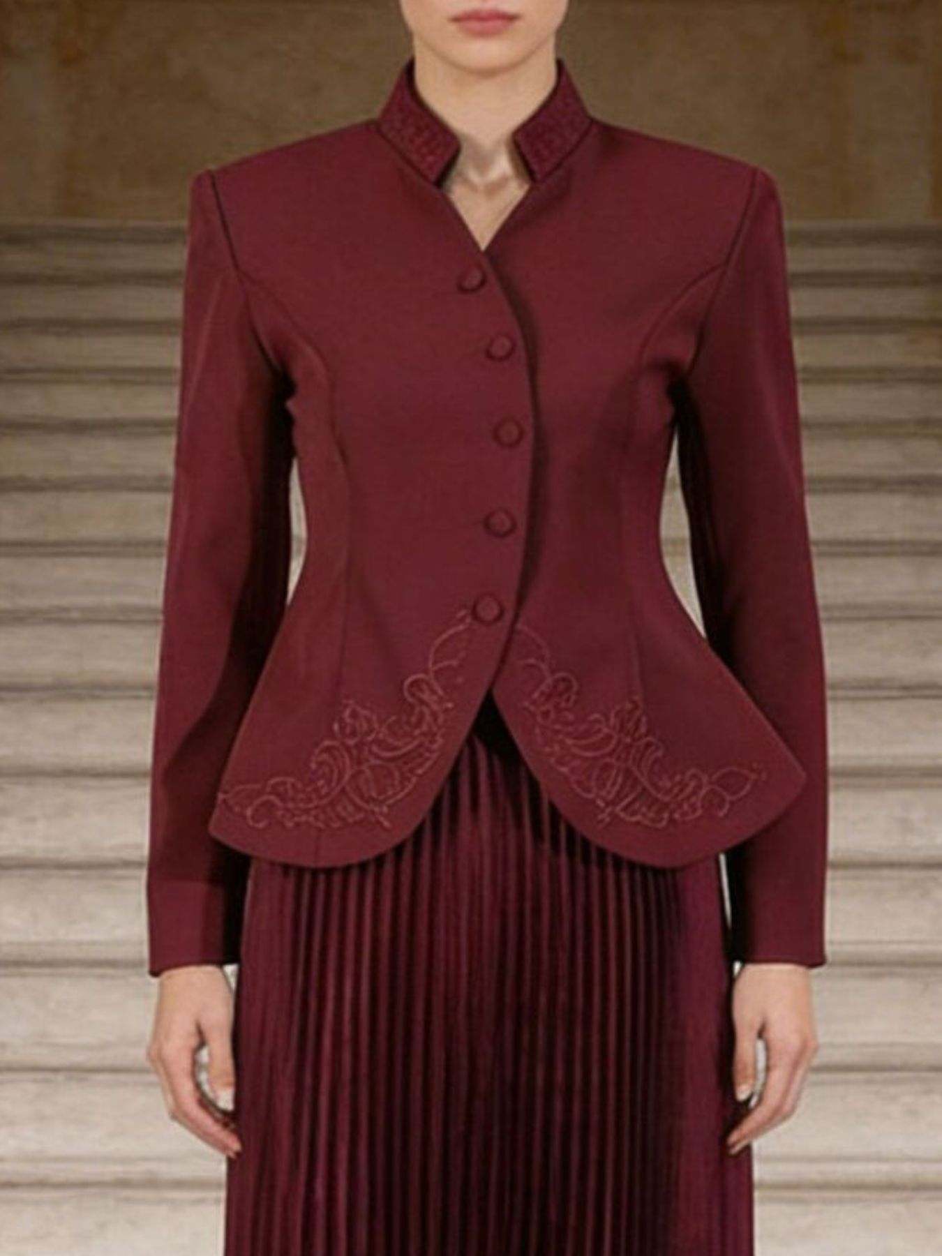 Button Up Long Sleeve Top and Pleated Skirt Set bccb1921-f2b2-4b9a-8a5d-3543019d8924-Max